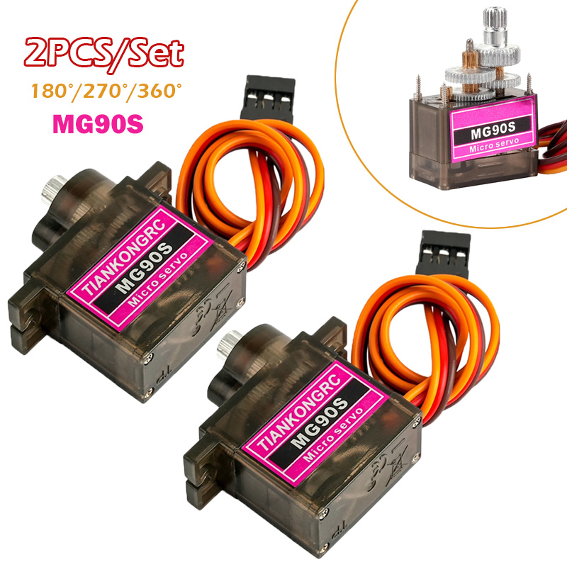 Model Airplane Plastic - 2 Buah MG90S Motor Servo Digital
