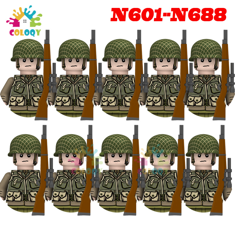 Lego Minifigure Holder - Mainan Anak-anak Perang Dunia II 10pcs/set