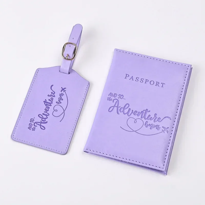 Card Top Loader - Klip tiket paspor kulit PU ungu